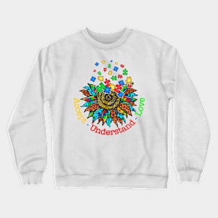 Accept Understand Love Autism Awareness Gift for Birthday, Mother's Day, Thanksgiving, Christmas Crewneck Sweatshirt